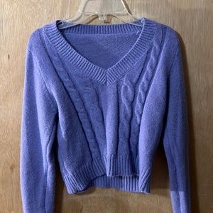Iris Purple/ Lavender Cropped VNeck Sweater Womens XS